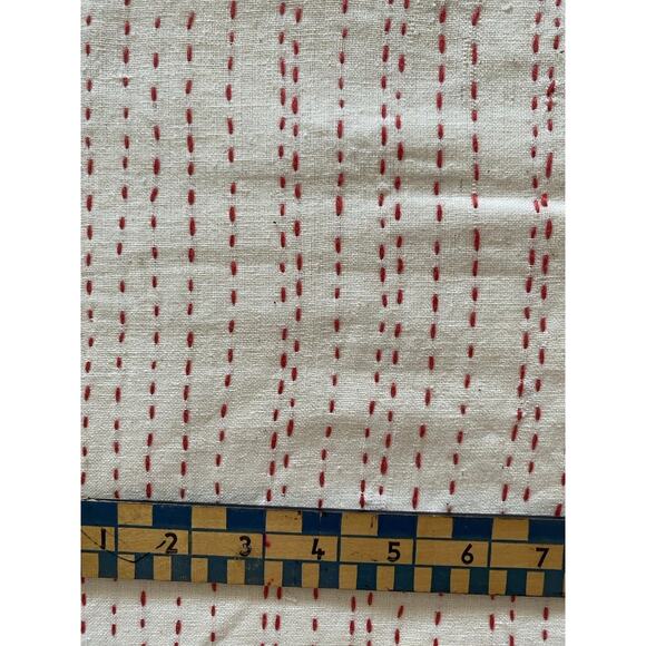 Natural Cotton Double Layered Pickstitched in Pink India Fabric Sample 52"x81.5" - Picture 2 of 3